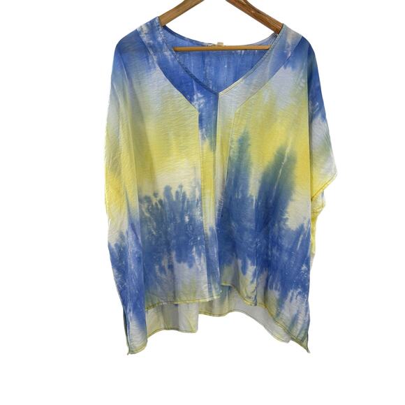 ODDY Flowy Tunic Blouse Tie Dye Small Medium Top Blouse - Picture 1 of 10